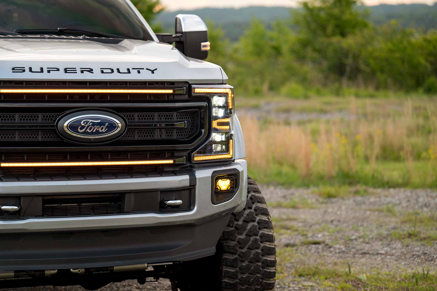 XBG LED Grille: Ford Super Duty (20-22) (Gloss Black / Amber DRL)
