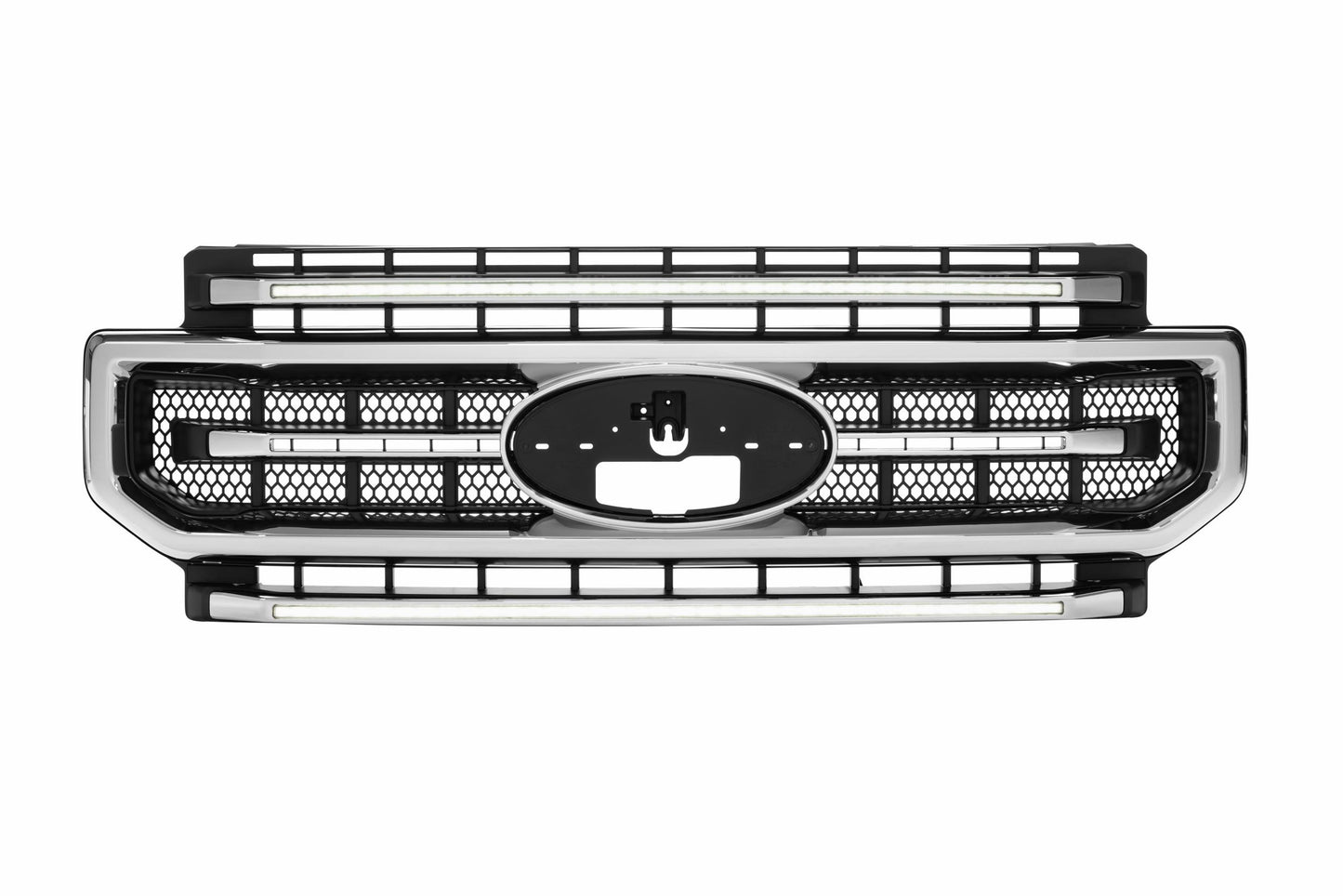 XBG LED Grille: Ford Super Duty (20-22) (Chrome Finish / White DRL)