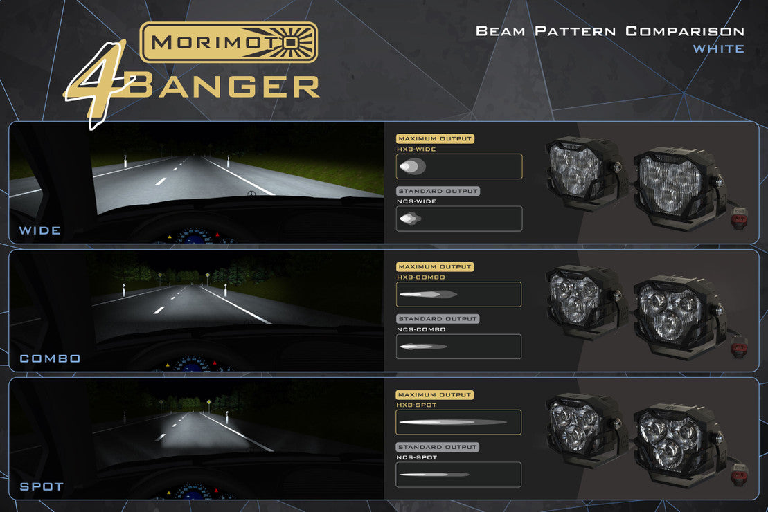 Morimoto 4Banger Triple Fog Kit: 10-14 Raptor (brackets and harness)