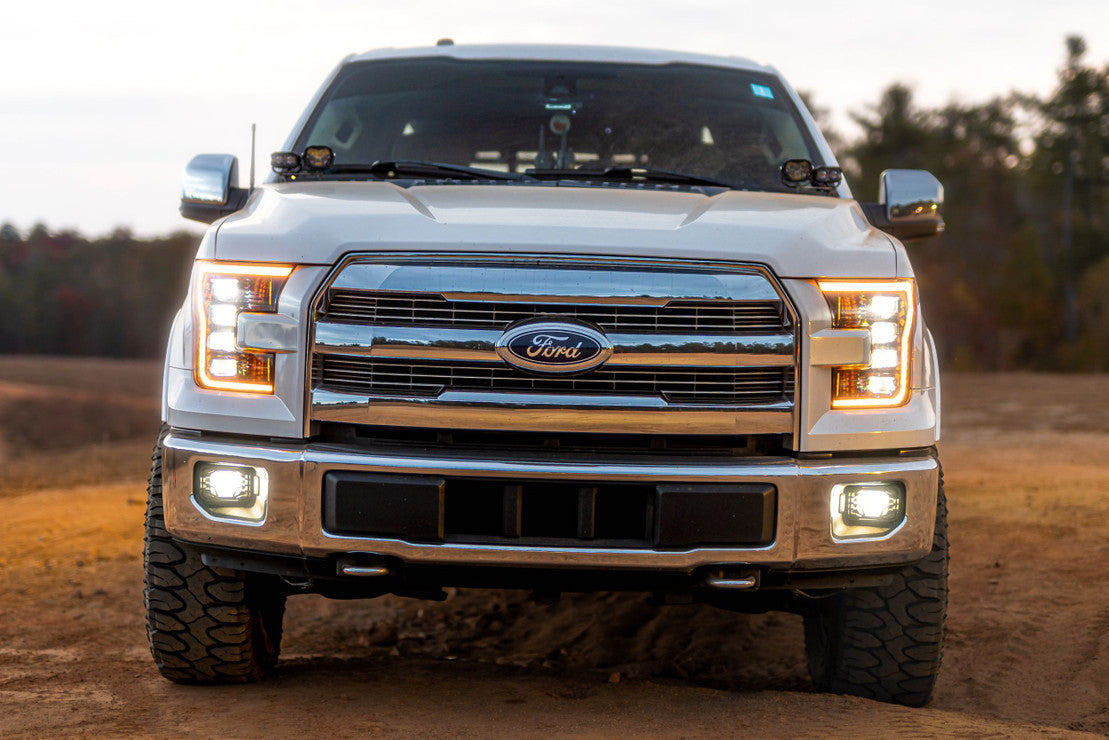 XB LED Headlights: Ford F150 (15-17) (Pair / ASM / Amber DRL) (Gen 2)
