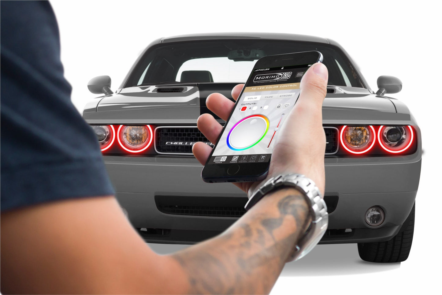 Dodge Challenger w/ OEM HID (08-14): Profile Prism Fitted Halos (Kit)