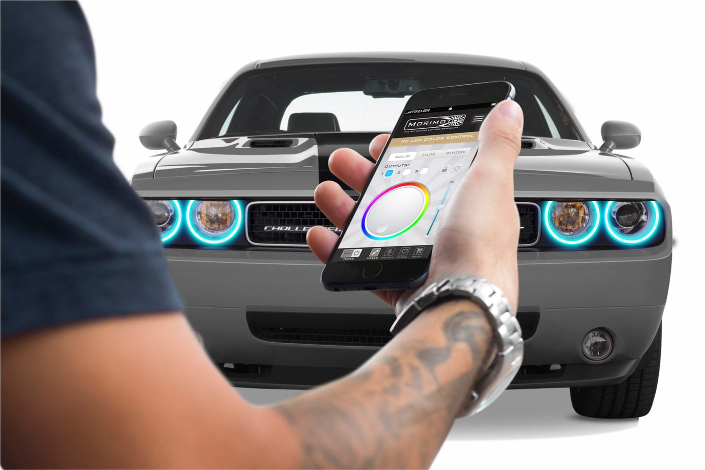 Dodge Challenger w/ OEM HID (08-14): Profile Prism Fitted Halos (Kit)