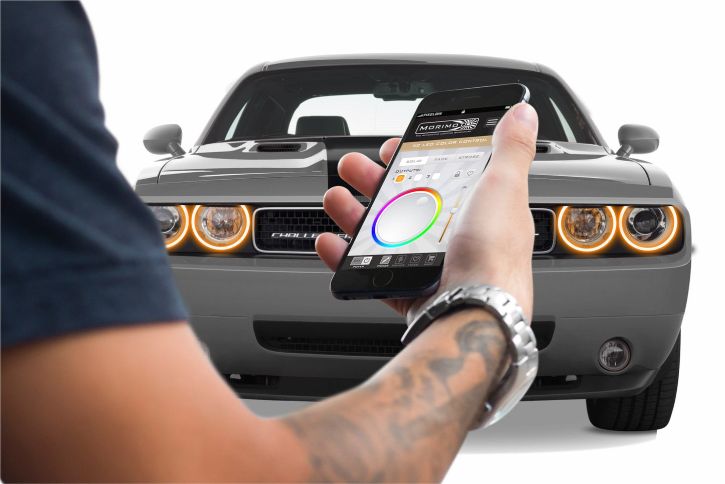 Dodge Challenger w/ OEM HID (08-14): Profile Prism Fitted Halos (Kit)