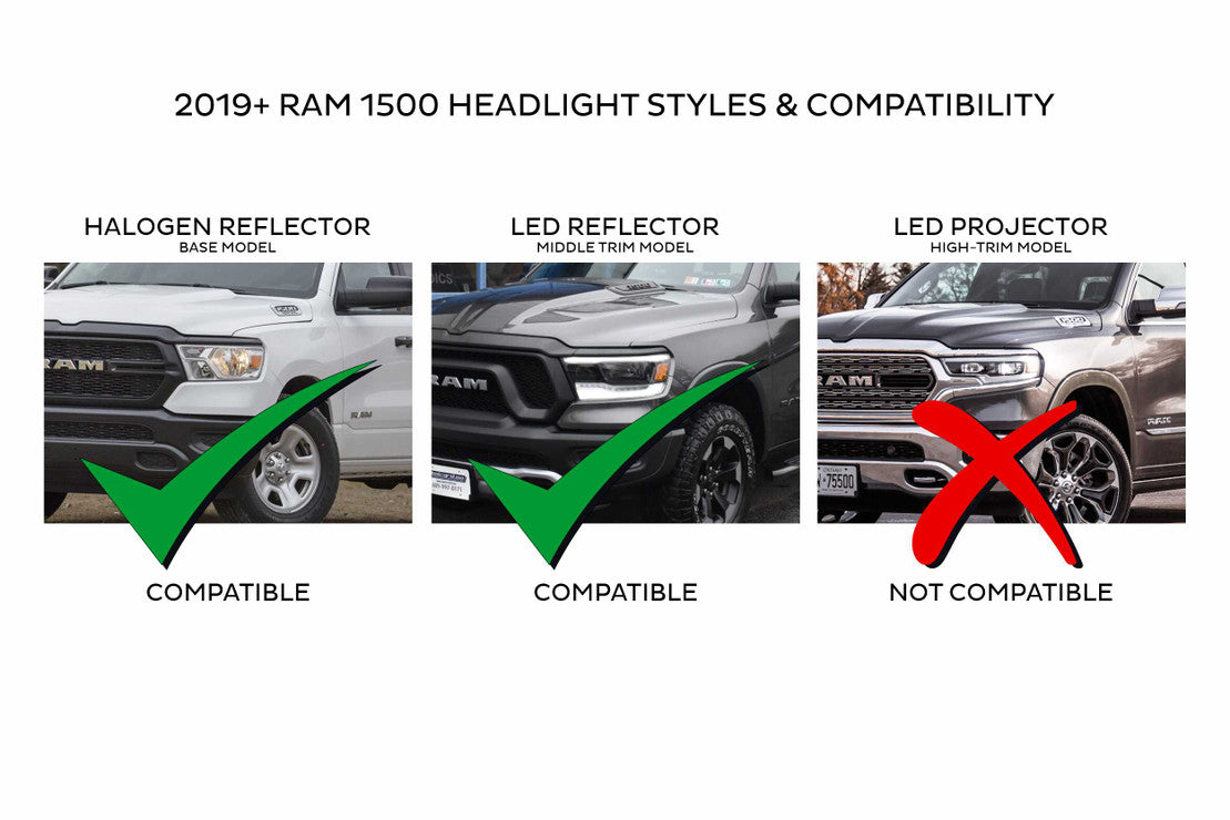 XB LED Headlights: Dodge Ram 1500 (2019+) (Pair / ASM)(Gen 2)