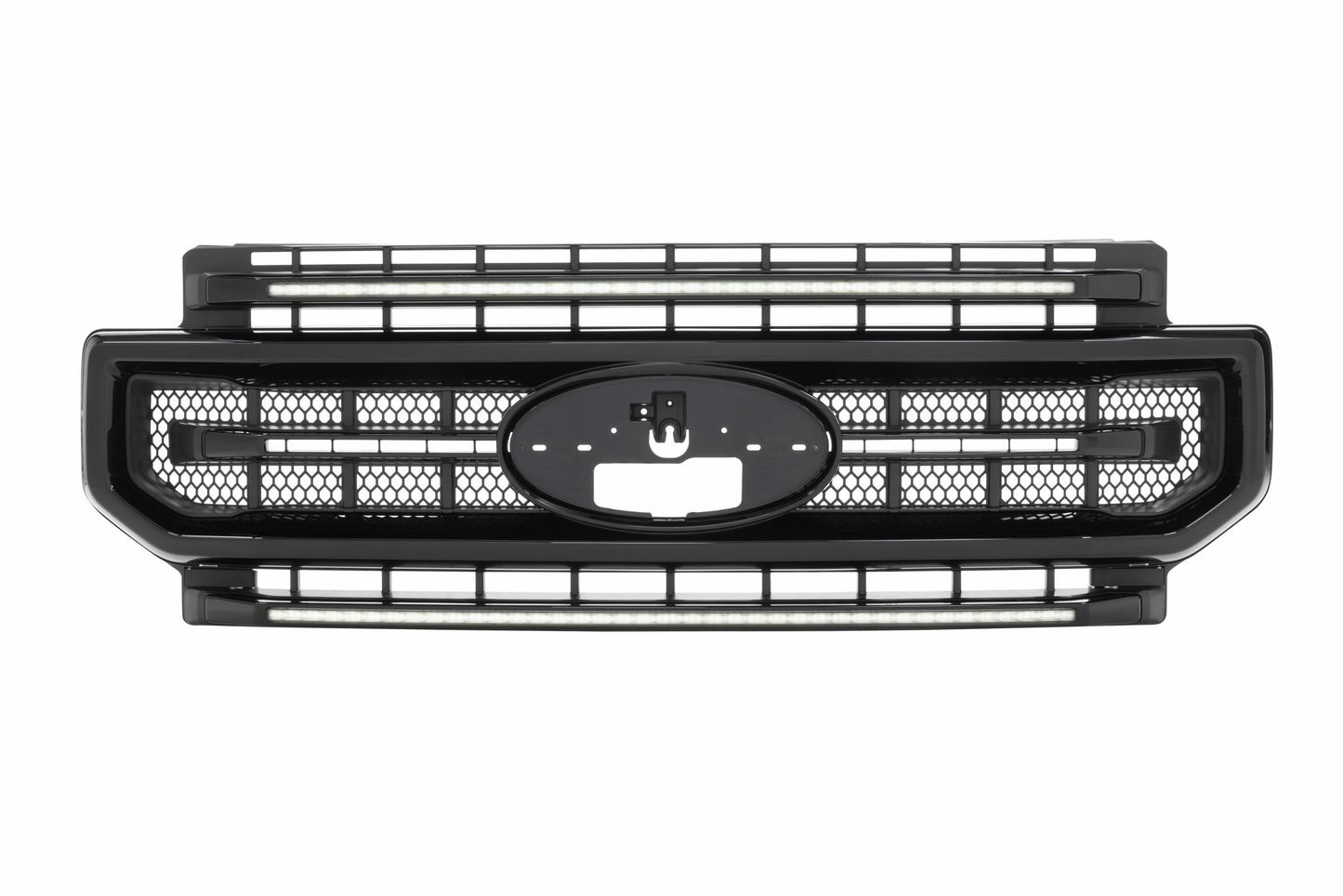 XBG LED Grille: Ford Super Duty (20-22) (Gloss Black / White DRL)