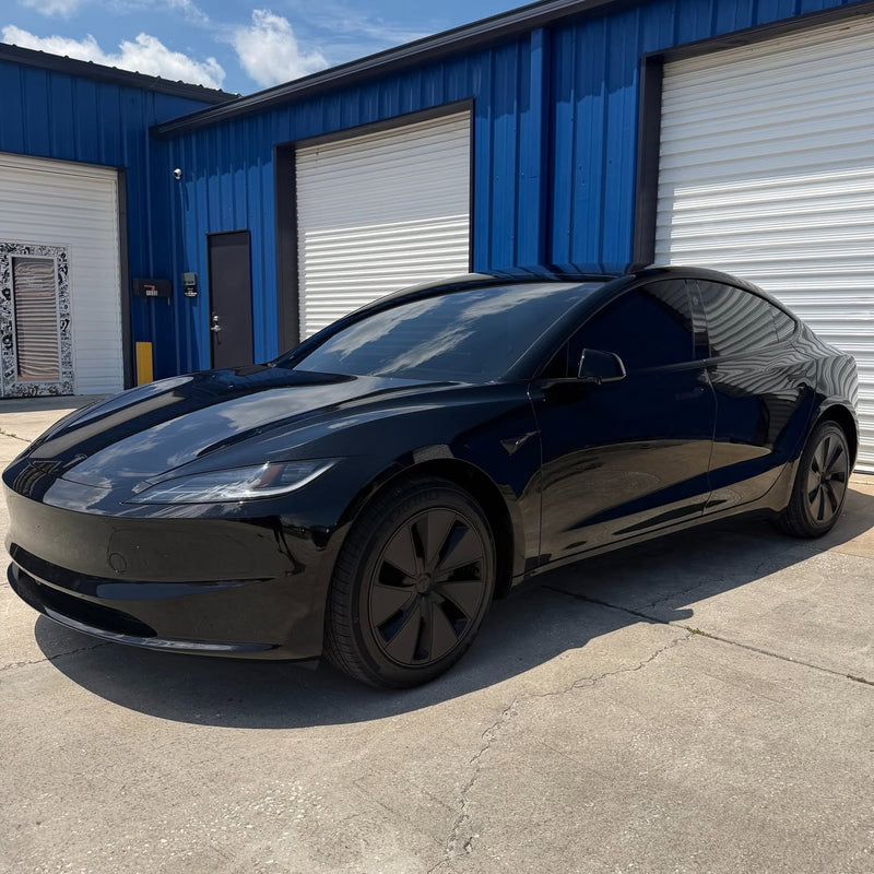 Black Tesla tinted by Subject 9 Customs, Cocoa, FL