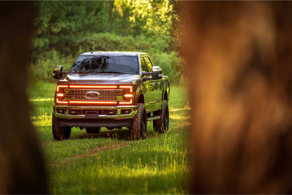 XBG LED Grille: Ford Super Duty (17-19) (Chrome Finish / Amber DRL)