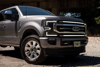 XBG LED Grille: Ford Super Duty (20-22) (Chrome Finish / White DRL)