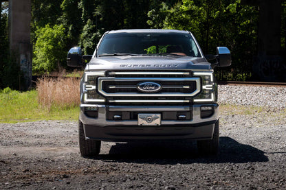 XBG LED Grille: Ford Super Duty (20-22) (Chrome Finish / White DRL)