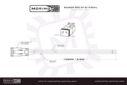 Morimoto 2P DT Pigtail Harness: (1/2/4Banger) (6in Long)