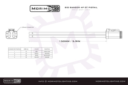 Morimoto 4P DT Pigtail Harness: (BigBanger) (6in Long)
