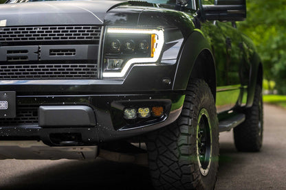 Morimoto 4Banger Triple Fog Kit: 10-14 Raptor (brackets and harness)