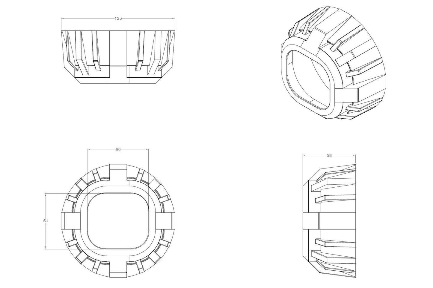 Square: Gatling Gun 2.0 Projector Shroud