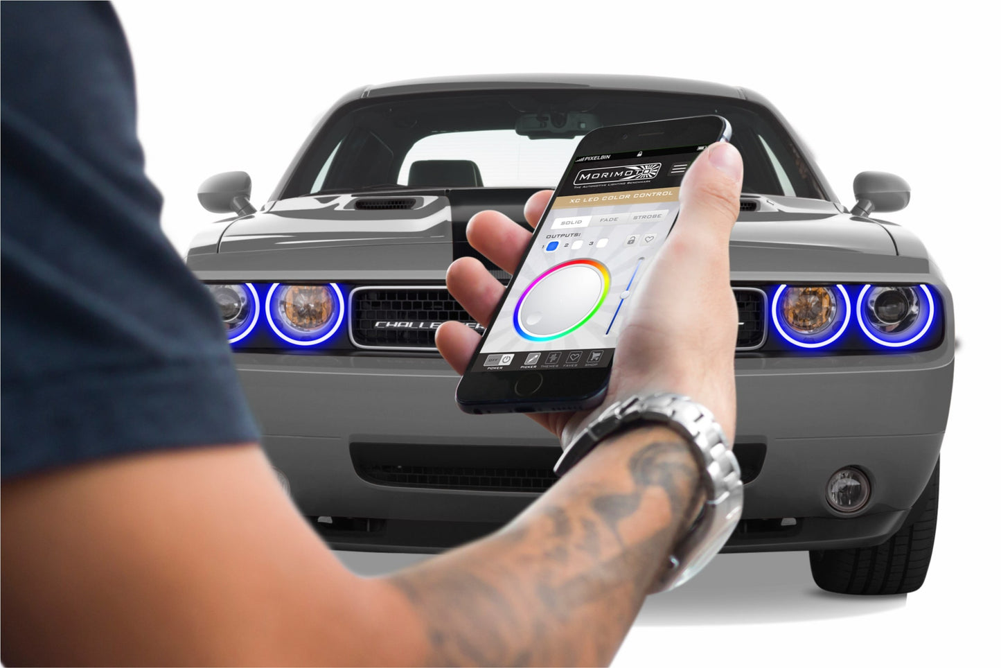 Dodge Challenger w/ OEM HID (08-14): Profile Prism Fitted Halos (Kit)