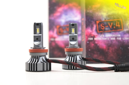 H11/H9/H8: S-V.4 LED Bulb - Yellow (Pair)