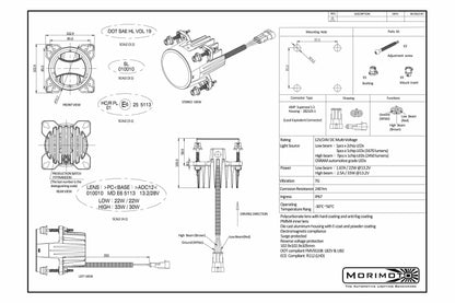 Sealed Beam: Morimoto Sealed3 (90mm / Low Beam)
