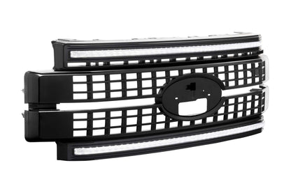 XBG LED Grille: Ford Super Duty (17-19) (Unfinished / White DRL)